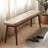 (Khaki)Natural Oak Wood For Dining Bench Table Bench For Living Room With Leather Cushion-853504164
