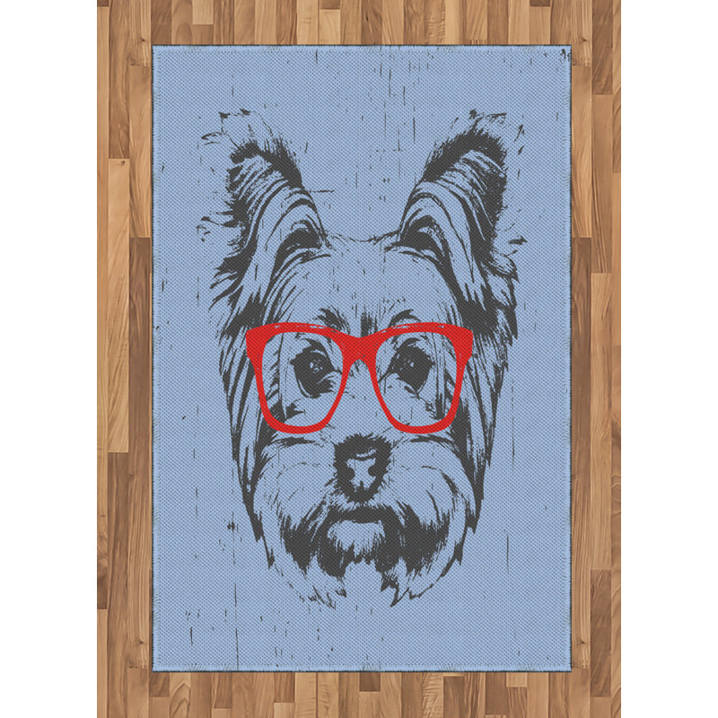 Yorkie High Density Long Fiber Poly Threads Decorative Area Rug Carpet, Rectangle 4' x 5'8"
