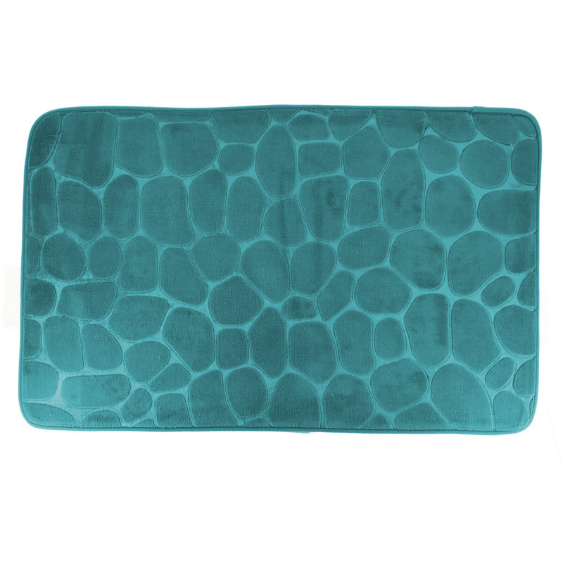Tapis pour salle de bain Cobble Stone, Bleu paon