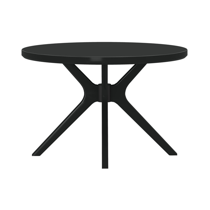 Muhsina Cross Leg Round Dining Table (47in x 47in / 1194mm x 1194mm), Black
