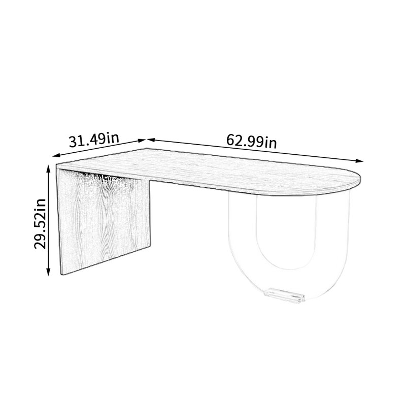 Ash Solid Wood Top Dining Table, 31.49" W x 62.99" L
