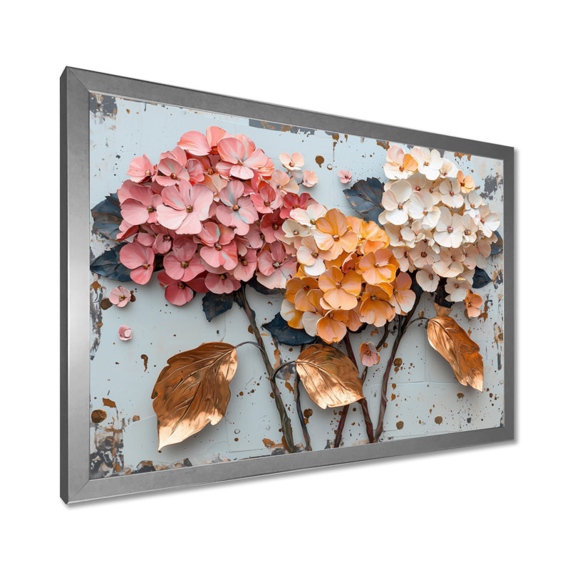 Hodgson - Floral Wall Art, Impression d'un seul cadre photo, Argent argent, H 30 po x l 40 po