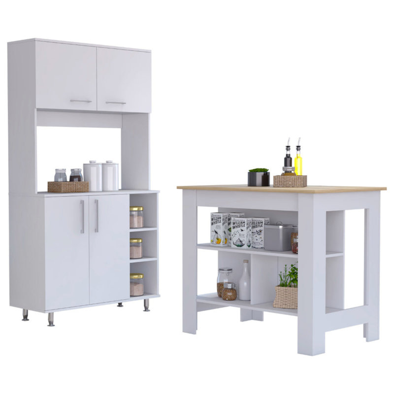 Ensemble de cuisine 7 pièces, 4 îlots et garde-manger 7 pièces 4 portes