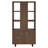 Rodger Walnut 3-Shelf Cabinet Bookcase