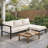U-Style Outdoor L-Shaped Patio Sofa with Iron Frame, Weather-Resistant Thick Cushions for Balcony & Garden
