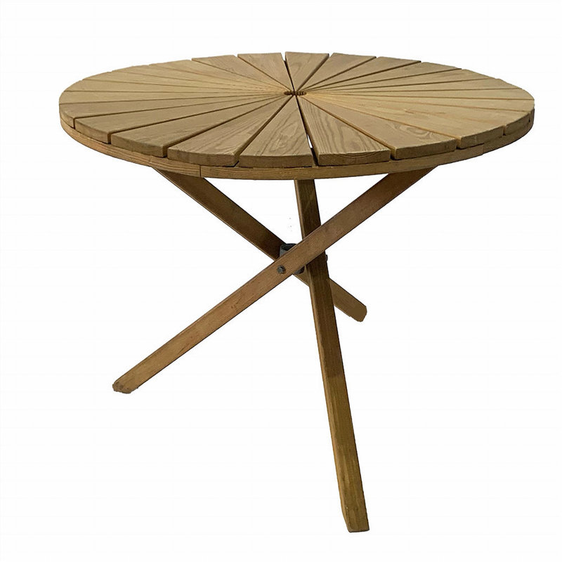 Round Redwood Outdoor Dining Table With Umbrella Hole , 100cm cm W 100cm cm D