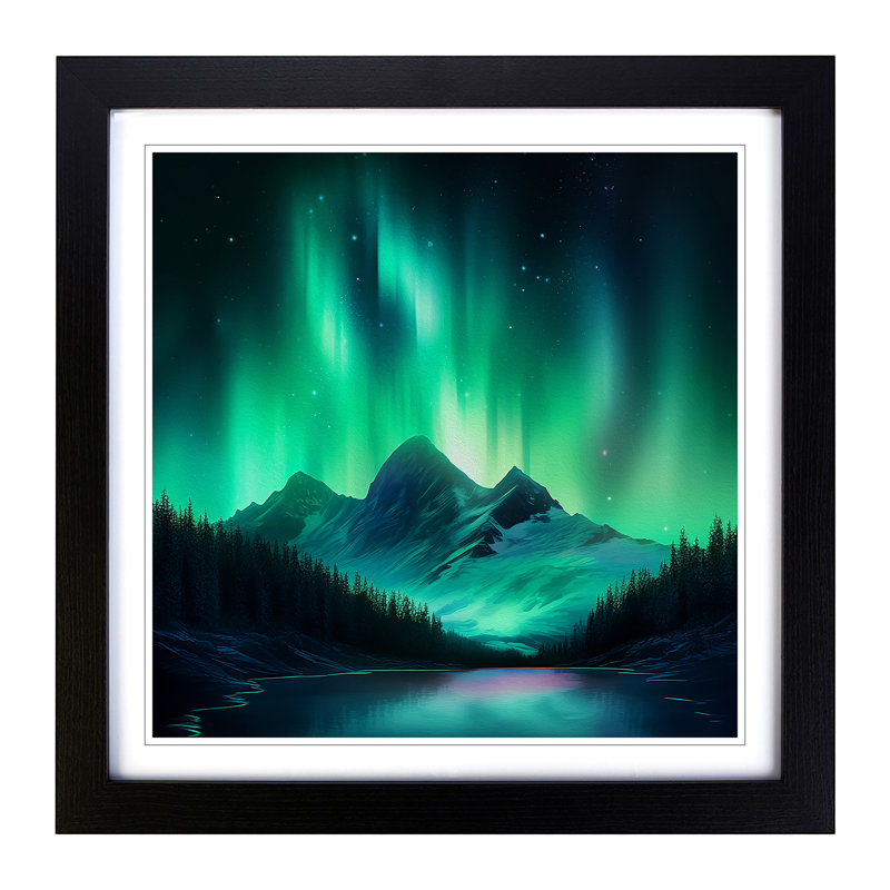 Northern Lights - Framed Print, Black