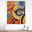 Compositions ambrées circulaires aborigènes VI - horloges murales transitionnelles-99638248