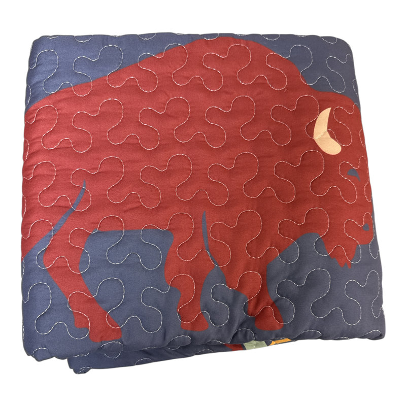 QUILT THROW BLANKET BISON TRAIL 50"X60"