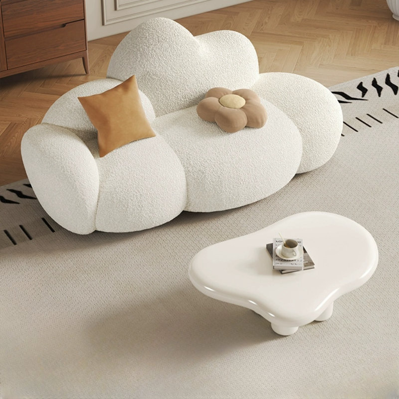 Creative cloud-shaped sofa tea table combination