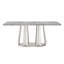 Table de salle à manger en marbre pour 6 personnes, table de salle à manger rectangulaire en faux marbre 70 po avec base en acier inoxydable à finition miroir, table de cuisine moderne en marbre de grande taille (table seulement)-633281295-633281296