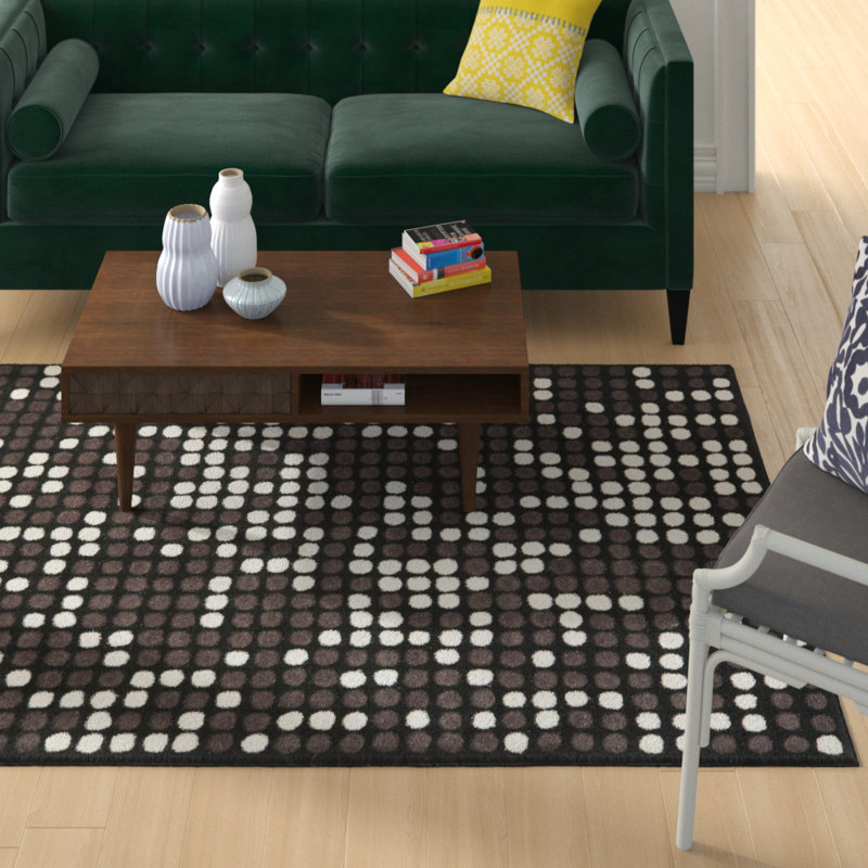 Amier Hand Tufted Wool And Viscose Geometric Rug, Rectangle 5' x 8'