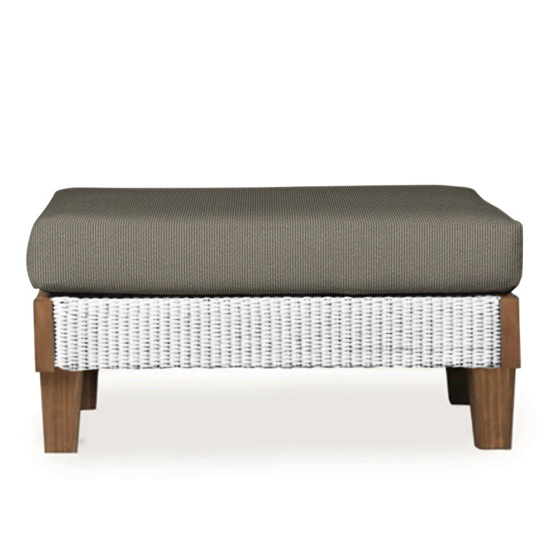 Catalina Outdoor Ottoman, Remy Pebble, White