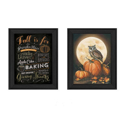 Décoration murale encadrée de vignette 2 pièces Pumpkin Patch pour le salon et la maison par Mollie B.