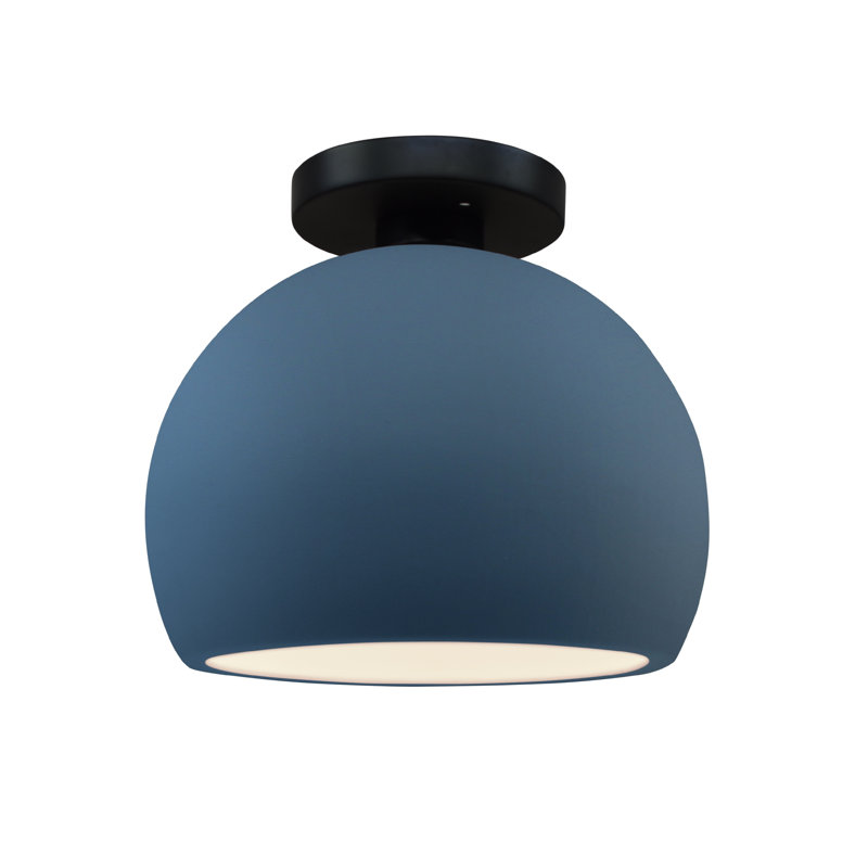 Radiance Ceramic Semi Flush Mount, 7" H x 7" W x 7" D, Midnight Sky/Matte White, Matte Black