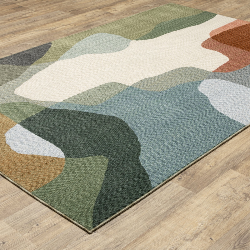 Tapis multicolore abstrait Holub, Rectangle 5 pi 3 po x 7 pi 9 po