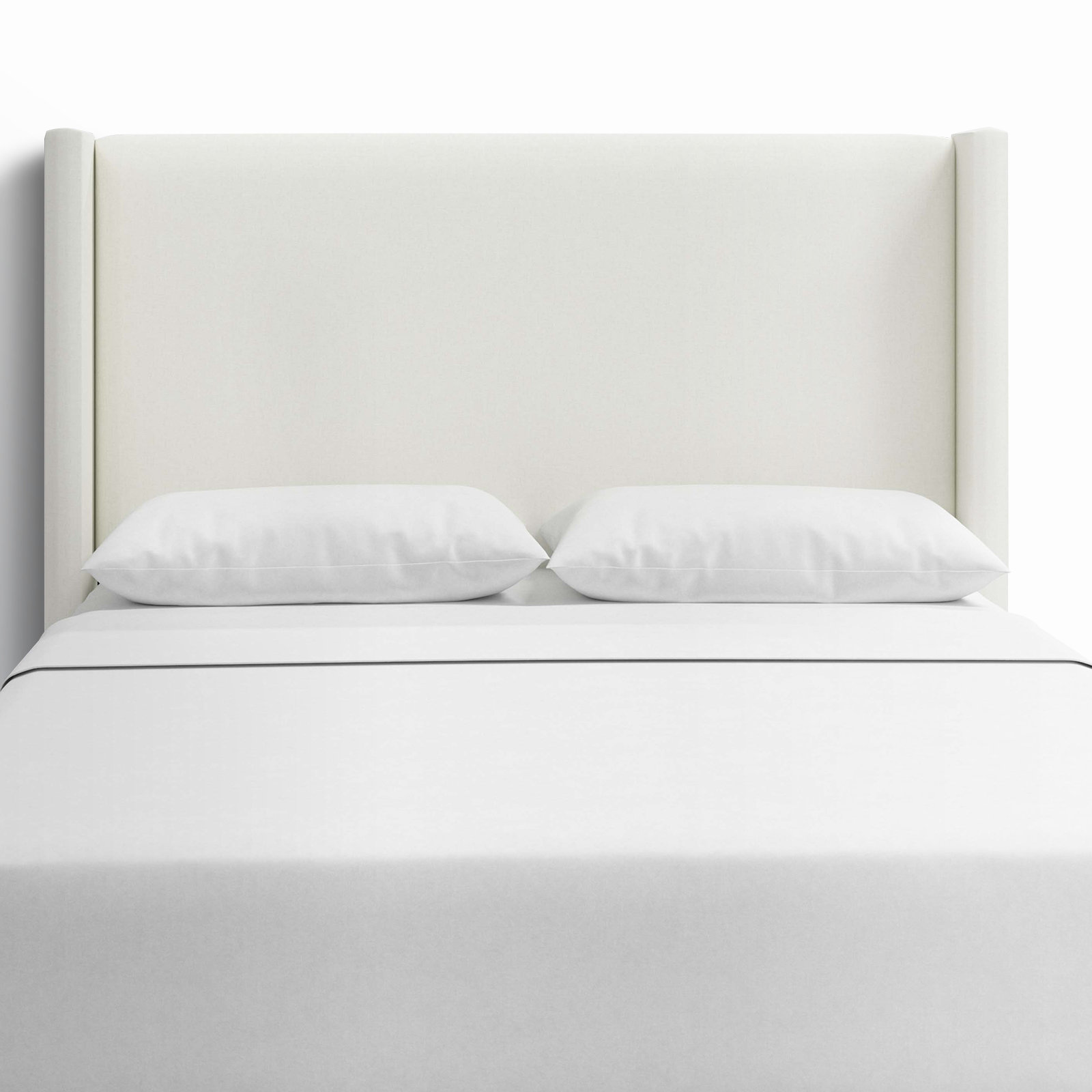 Hanson Pine Headboard, Full, Zuma White Textured Linen