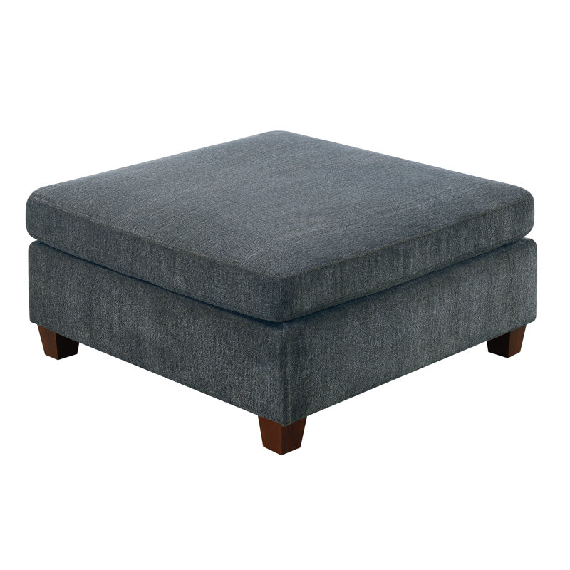 Grey Chenille Fabric Cocktail Ottoman Cushion Seat For Living Room | Gift Idea, Gray