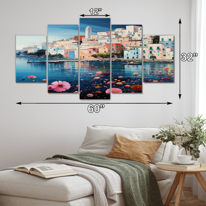 Rose Italie Capri Dreams - impression d'art mural Italie - 5 panneaux