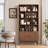 71" Tall Bookshelf With Storage Cabinet, Mid-Century Home Office Freestanding Bookcase With Tambour Sliding Door & Sturdy Solid Wood Legs-2050985909