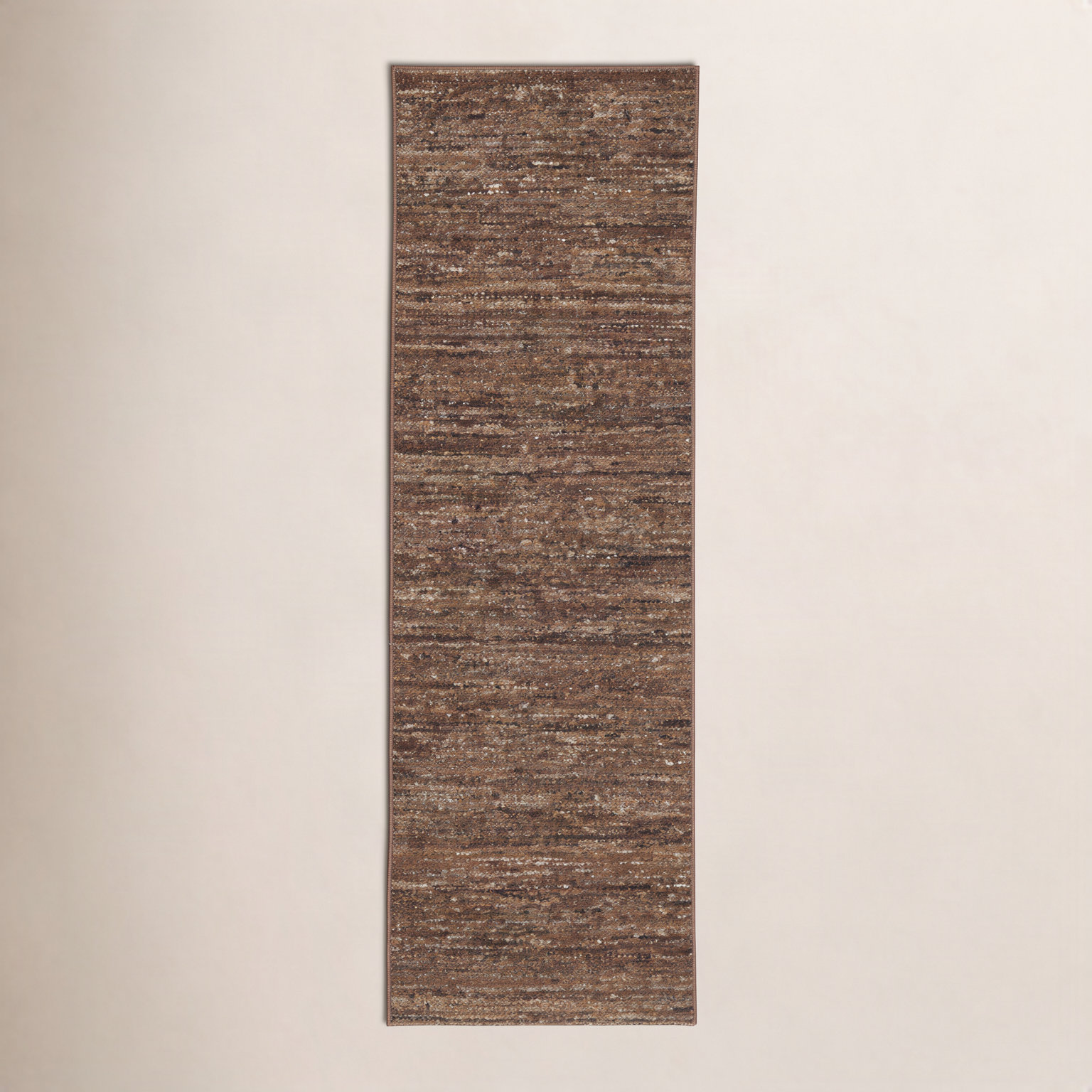 Flatweave Wool Rug, Brown, Runner 2'6" x 8'