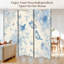 Cloison pliante 6 panneaux paravent Royal Floral Vintage Boho bleu crème fleurs blanches Oiseaux Toile Séparateur de cloison Autoportant Cloison de protection Cloison d'intimité-133671962-133671964
