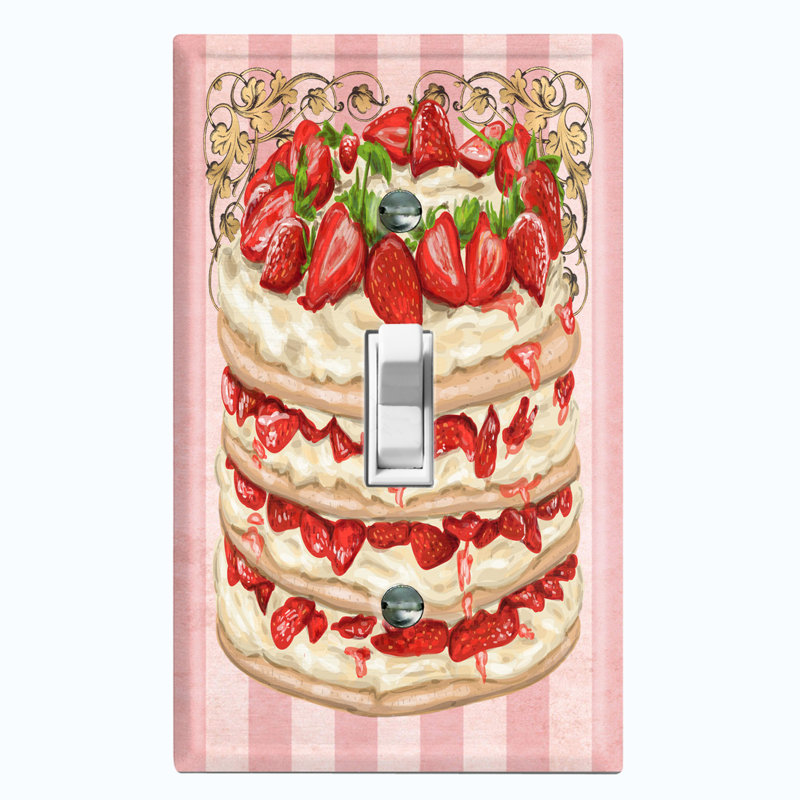 Plaque murale avec interrupteur à bascule 1 couche Strawberry Layered Cake