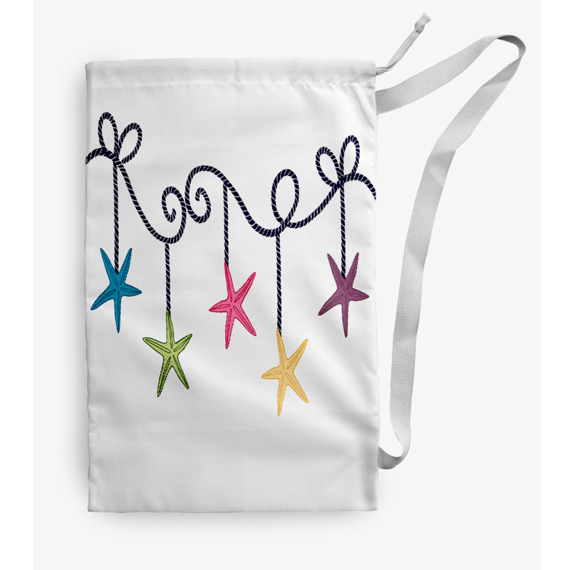 Sac à linge Starfish Ornaments Christmas, Petit (H 29 po x l 18 po), Blanc / multicolore