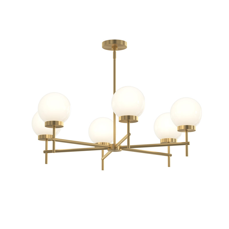 Rigsby Six-Light Brushed Gold Medium Chandelier, Brushed Gold