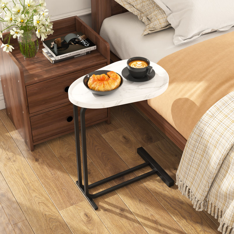 Table d'appoint en forme de C, table de bout en C pour canapé et chevet