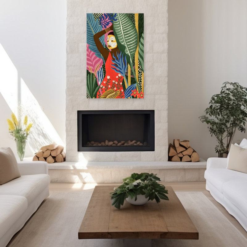 Art contemporain, paysage de forêt abstrait, H 48 po x l 32 po