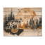 Loup en forêt d'hiver, paysage de lac IV - loup, art mural en bois sur bois de pin naturel-2087128390