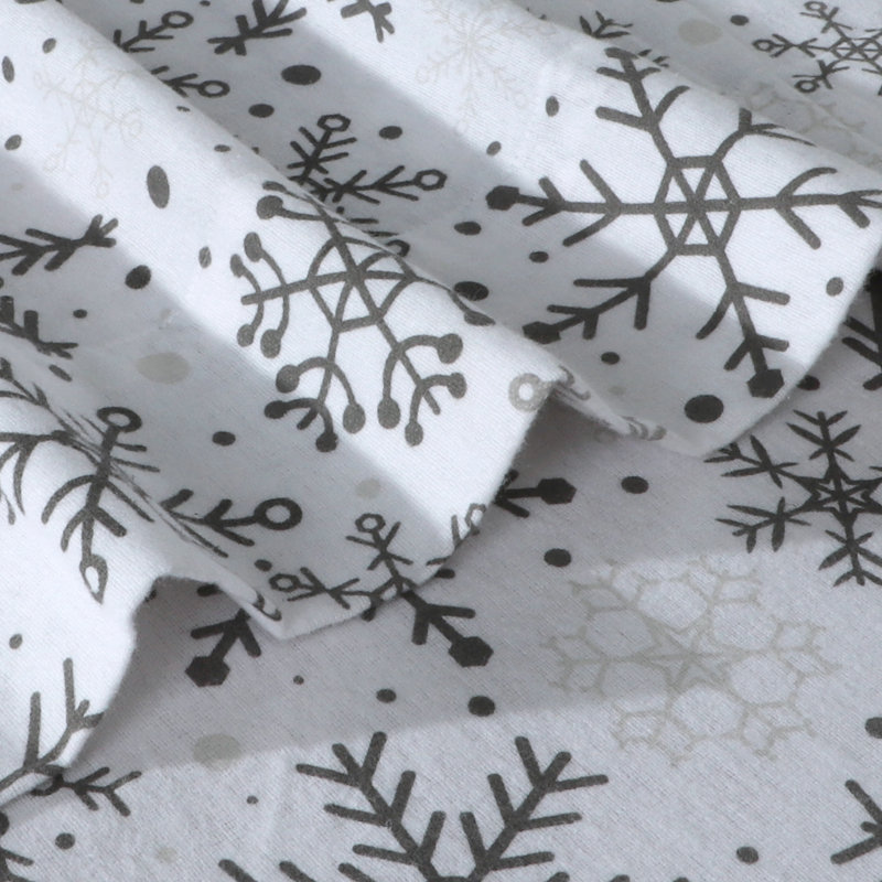 Flannel Geometric Sheet Set, Twin XL Sheet Set + Fitted Sheet + 1 Pillowcase