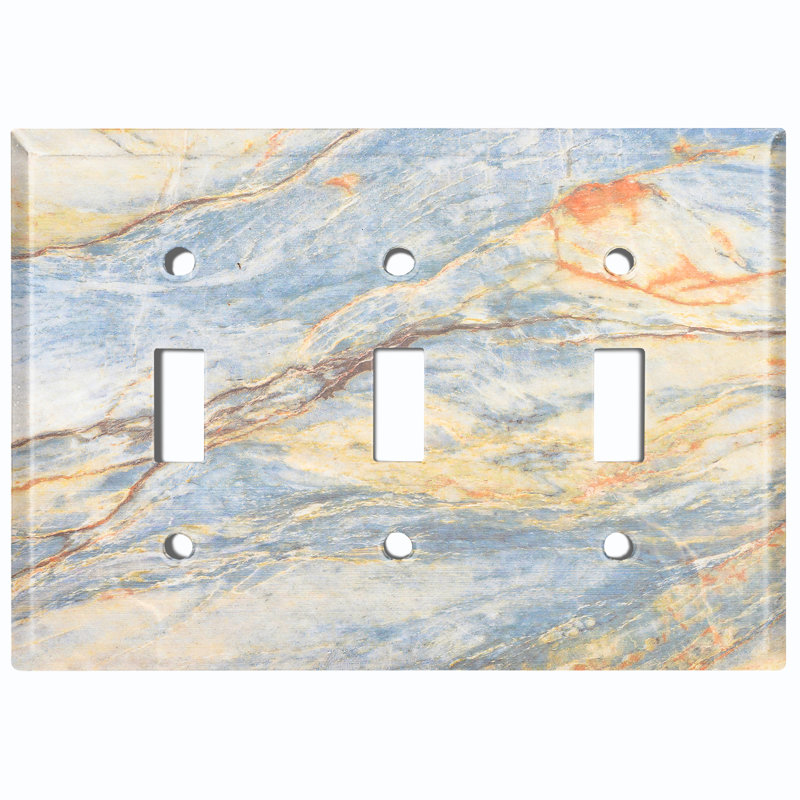 Patterned 3 - Gang Toggle Light Switch Standard Wall Plate