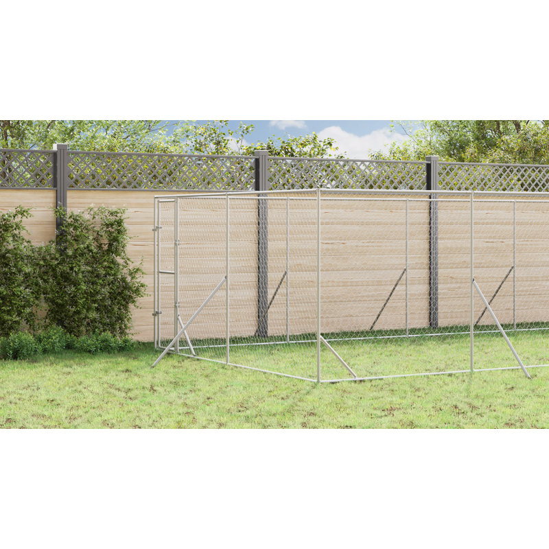 Chenil d'extérieur pour chien Vidaxl, H 79,2 po x l 157,2 po x P 314,4 po