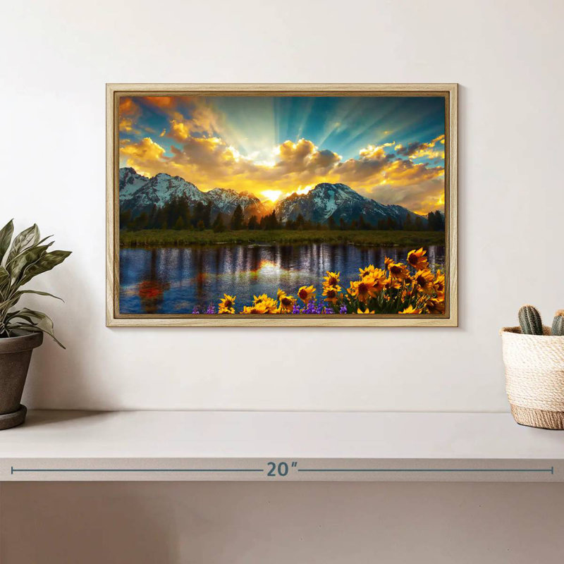 Grand Teton, Cadre flottant en bois naturel, 13 po x 9 po