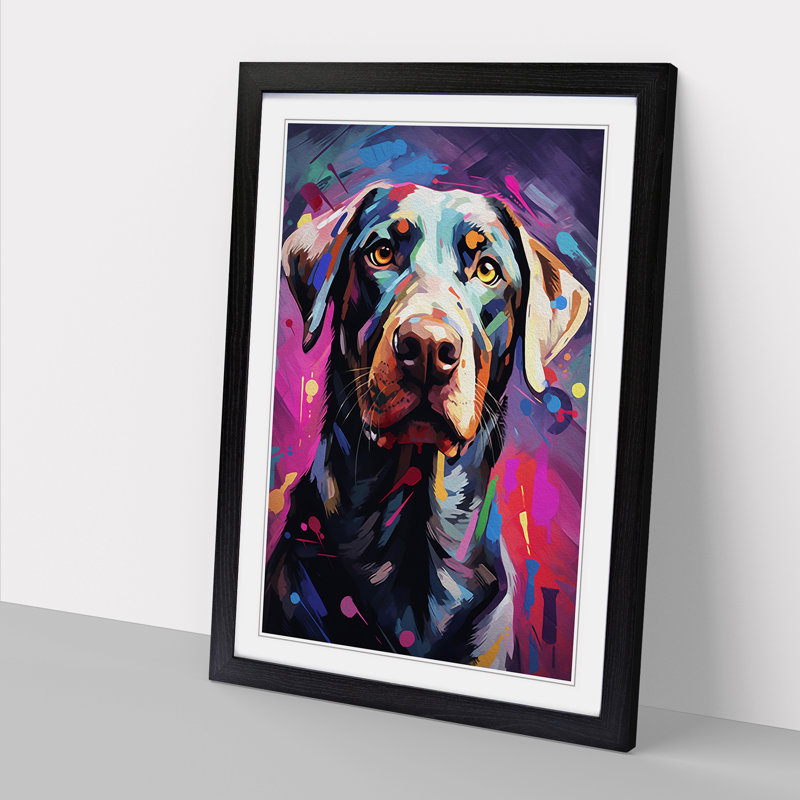 Labrador Retriever Informel No.2 - Single Picture Frame Rectangle Print on Wood, 34cm H x 25cm W x 2cm D, Black Framed