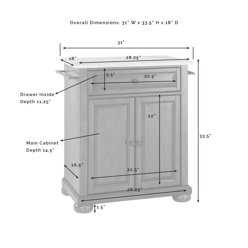 Hedon Kitchen Cart, White