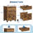 3 Drawer Lockable Filing Cabinet with Adjustable File Rails, 5 Lockable 360° Casters, Under Desk Storage Cabinet for A4 Letter Legal Files, Matte Black/Brown 15.75x19.09x26.77 In-129161554