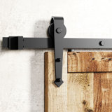 Black Rustic Arrow Design Non-Bypass Single Track One Door Hardware Kit