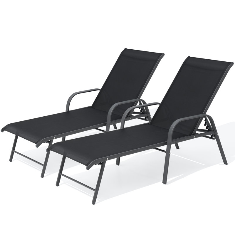 Chaise longue d'extérieur en aluminium Guyden, Noir