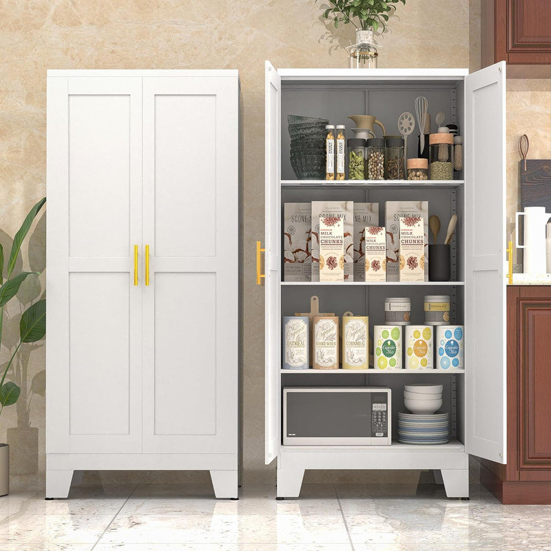 Meuble de cuisine Jalian avec 2 portes et 3 tablettes Mercer41, Blanc