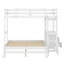 Lit simple superposé au dessus d'un lit double avec bureau intégré et trois tiroirs, blanc