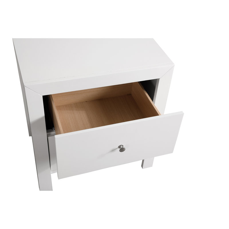 Table de chevet élégante au design chic, Blanc