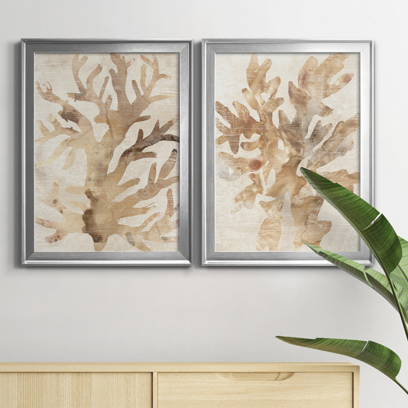 Parchment Coral III, reproduction encadrée de qualité supérieure - prête à être accrochée, H 42,5 po x l 61 po x P 1 po