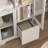 Wooden Floor Cabinet With 2 Glass Doors And 2 Storage Space,Living Room Bathroom Entryway-1245414197
