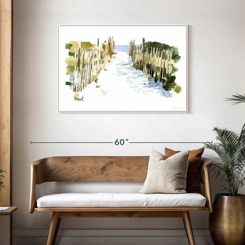 Impressions de plage I, Cadre flottant blanc, 43 po x 29 po