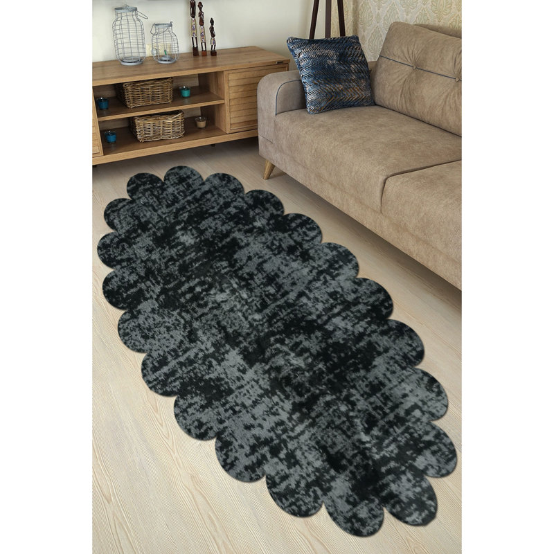Tapis en polyester Harlean, Ovale 2 pi 7 po x 3 pi 11 po