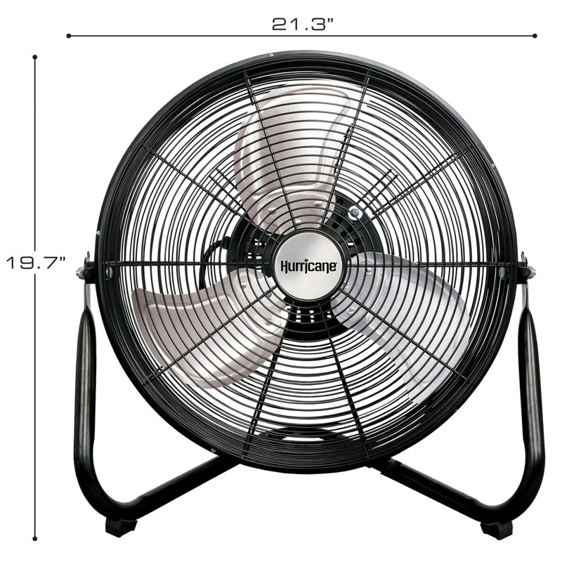 Ventilateur oscillant / debout Hurricane, H 19,7 po x l 21,3 po x P 11,4 po, Noir