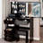 37 - Inch Middle Sized Vanity Table With Left Drawer, Cushioned Stool, Touch Operated Tri Color Brightness Adjustable Mirror And Ample Storage For Big Spaces Drawer Desktop Large Sliding Controlled